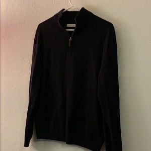 100% cashmere black quarter zip sweater